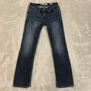 Buckle BKE Jeans Mens 28x31 Aiden Slim Bootcut Low Rise Dark Wash Stretch Blue